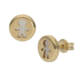 [P1082] PENDIENTES ORO 18KL NIÑO NACAR - 8MM