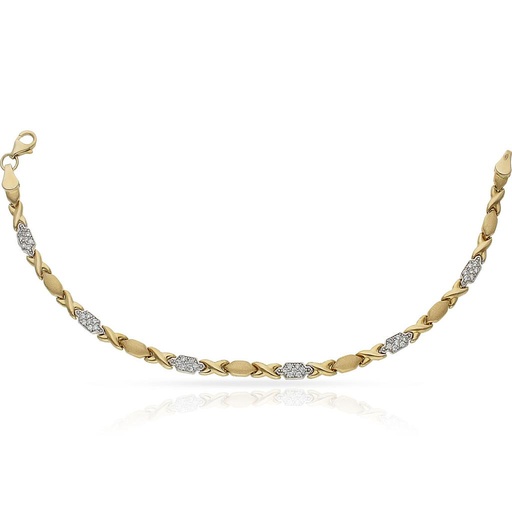 PULSERA ORO 18KL BICOLOR CIRCONITAS