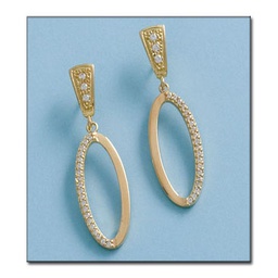 [P1175] PENDIENTES ORO 18KL OVAL CIRCONITAS