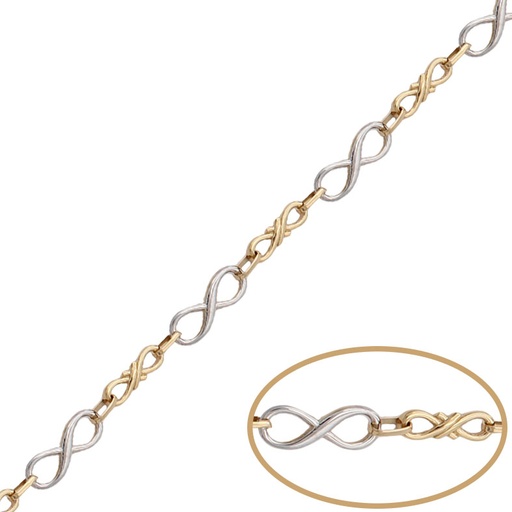 PULSERA ORO 18KL BICOLOR INFINITOS