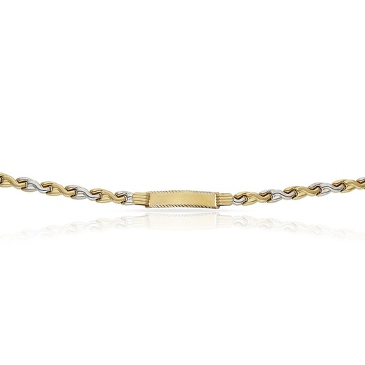 PULSERA ORO 18KL BICOLOR PLACA