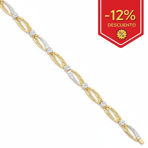 PULSERA ORO 18KL BICOLOR TALLADA