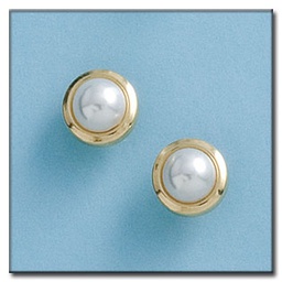 [P497/6] PENDIENTES ORO 18KL PERLA 6 MM