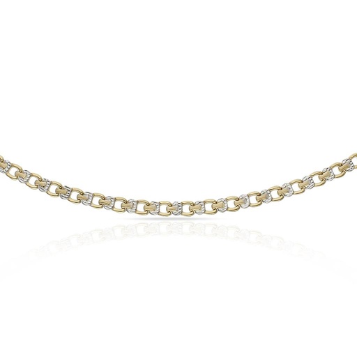 PULSERA ORO 18KL BICOLOR TROQUELADA