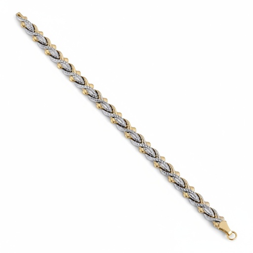 PULSERA ORO 18KL BICOLOR TROQUELADA