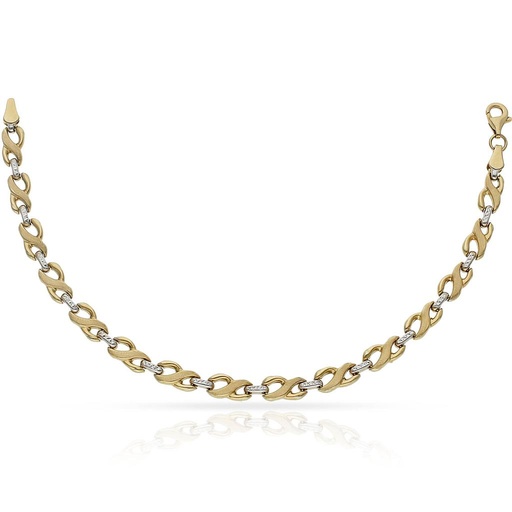 PULSERA ORO 18KL BICOLOR TROQUELADA