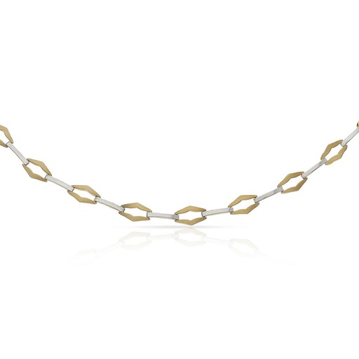 PULSERA ORO 18KL BICOLOR TROQUELADAS