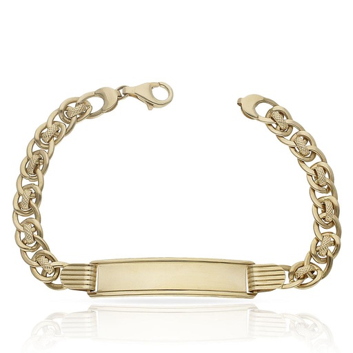 PULSERA ORO 18KL CABALLERO PLACA