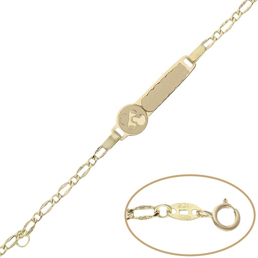 PULSERA ORO 18KL CHUPETE 1X1 - 13CM