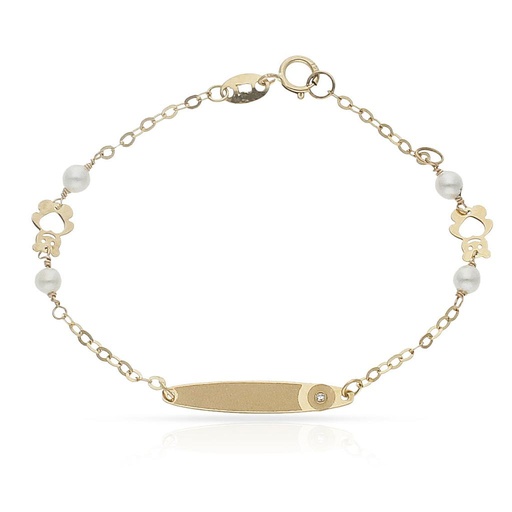 PULSERA ORO 18KL CIRCONITA + PERLAS