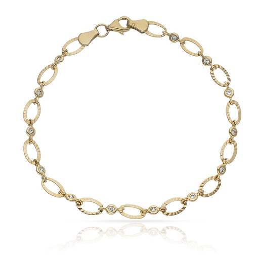 PULSERA ORO 18KL CIRCONITAS TROQUELADA