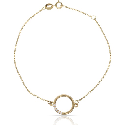 PULSERA ORO 18KL CIRCULO + CIRCONITAS