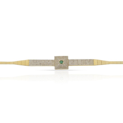 PULSERA ORO 18KL CRISOPAL Y CIRCONITAS