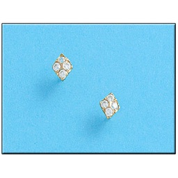 [P127] PENDIENTES ORO 18KL ROMBOS