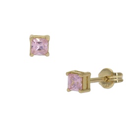 [P1287] PENDIENTES ORO 18KL ROSA - 3.5X3.5MM