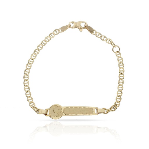PULSERA ORO 18KL ELEFANTE ANCLA TALLADA