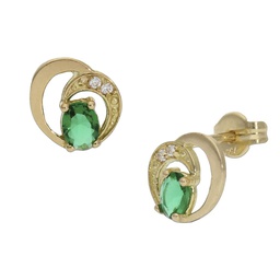 [P1291] PENDIENTES ORO 18KL VERDE