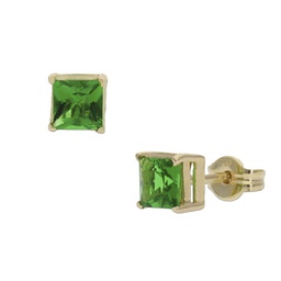 [P1280] PENDIENTES ORO 18KL VERDE - 4.5X4.5MM