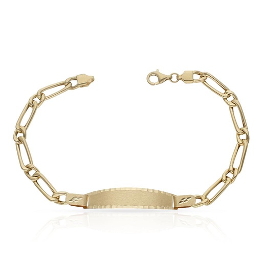 PULSERA ORO 18KL HUECA 1x1 PLACA