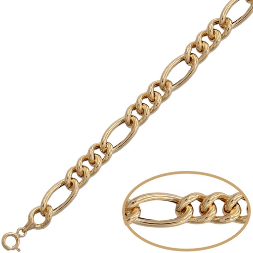 PULSERA ORO 18KL HUECA 3x1 - 8.50MM