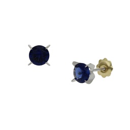 [P1375] PENDIENTES ORO BLANCO 18KL AZUL