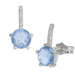 [P1254] PENDIENTES ORO BLANCO 18KL AZUL