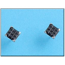 [P120] PENDIENTES ORO BLANCO 18KL C. NEGRA 7X7