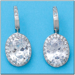 [P865] PENDIENTES ORO BLANCO 18KL CIRCONITAS