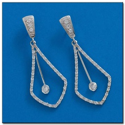 [P1216] PENDIENTES ORO BLANCO 18KL CIRCONITAS