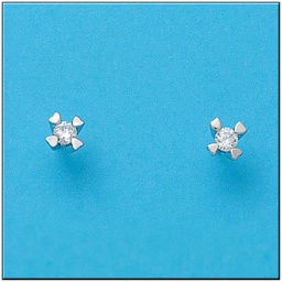 [P347] PENDIENTES ORO BLANCO 18KL CIRCONITAS