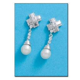 [P6065] PENDIENTES ORO BLANCO 18KL CIRCONITAS