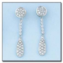 [P6111] PENDIENTES ORO BLANCO 18KL CIRCONITAS