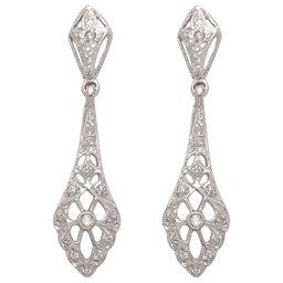 [P5680] PENDIENTES ORO BLANCO 18KL CIRCONITAS