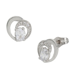 [P1261] PENDIENTES ORO BLANCO 18KL CIRCONITAS