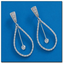 [P1213] PENDIENTES ORO BLANCO 18KL CIRCONITAS