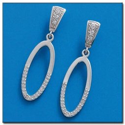 [P1212] PENDIENTES ORO BLANCO 18KL CIRCONITAS