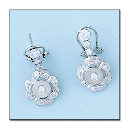 [P5957] PENDIENTES ORO BLANCO 18KL CIRCONITAS