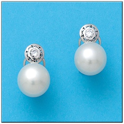 [P747] PENDIENTES ORO BLANCO 18KL CIRCONITAS