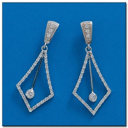 [P1217] PENDIENTES ORO BLANCO 18KL CIRCONITAS