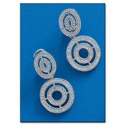 [P1225] PENDIENTES ORO BLANCO 18KL CIRCONITAS