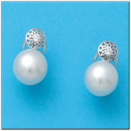 [P745] PENDIENTES ORO BLANCO 18KL CIRCONITAS