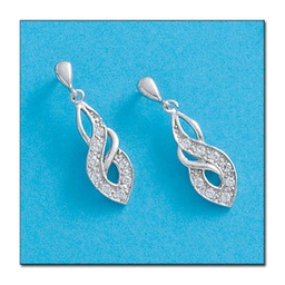 [P6062] PENDIENTES ORO BLANCO 18KL CIRCONITAS