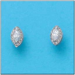 [P883] PENDIENTES ORO BLANCO 18KL CIRCONITAS