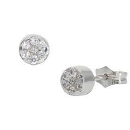 [P1273] PENDIENTES ORO BLANCO 18KL CIRCONITAS - 5MM