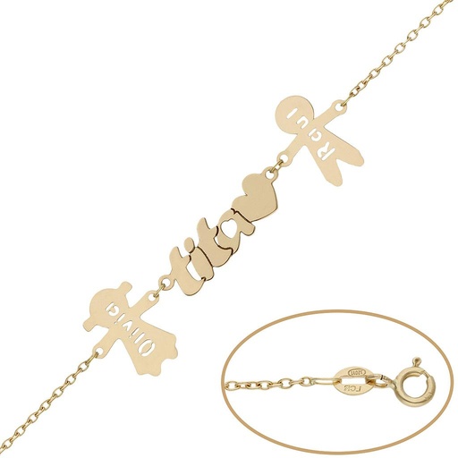 PULSERA ORO 18KL TITA + NIÑOS