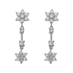 [P1354] PENDIENTES ORO BLANCO 18KL CIRCONITAS - 8x32MM