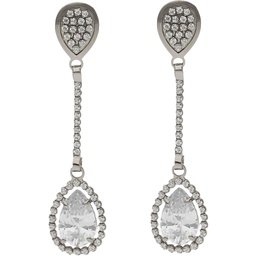 [P1471] PENDIENTES ORO BLANCO 18KL CIRCONITAS - 9x39MM