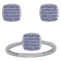[P6776] PENDIENTES ORO BLANCO 18KL COLOR AZUL 