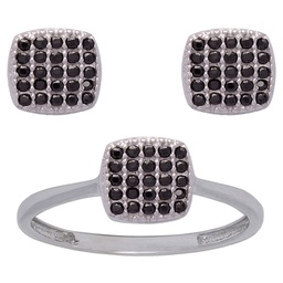 [P6773] PENDIENTES ORO BLANCO 18KL COLOR NEGRO