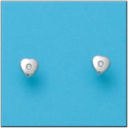 [P491] PENDIENTES ORO BLANCO 18KL CORAZON